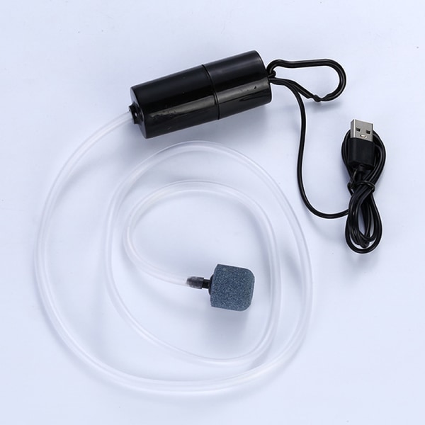 Akvaarion happiilmapumppu kalasäiliön USB hiljainen ilmakompressori Black