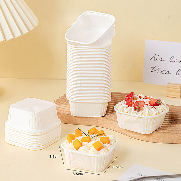 50 kpl / set Kakkumuotti Mold Kakku Muffinssi Cupcake Paperimukit White