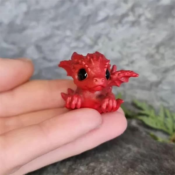 Nyfødt drage i egg 3D kunst drage statue liten miniatyr A4