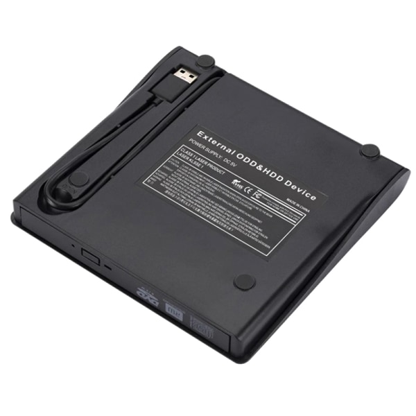 Bærbar ekstern Slim USB 2.0 DVD-RW/CD-RW-brænderoptager