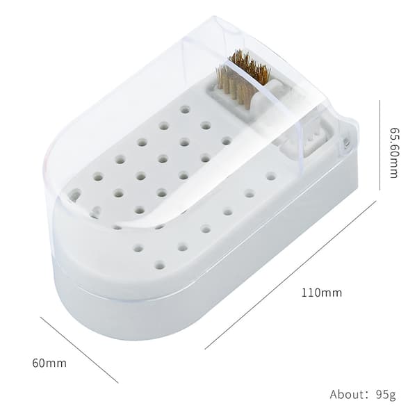 30-hulls Nail Art Slipehode Oppbevaringsboks Drill Oppbevaringsboks White