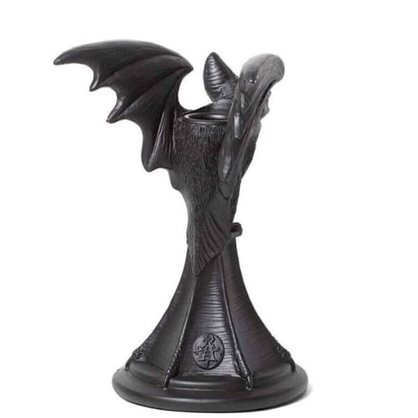 Gotisk lysestage Vintage Cat Wolf Bat Statue Halloween A1