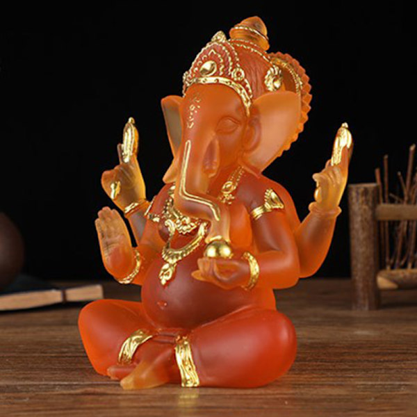 Klar Lord Ganesha Statue Elefant Skulptur Figurer Ornament White