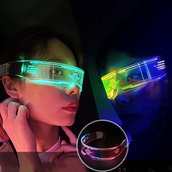 Mote lysende dekorative briller Neon festsolbriller Transparent 6c30 |  Transparent | Fyndiq
