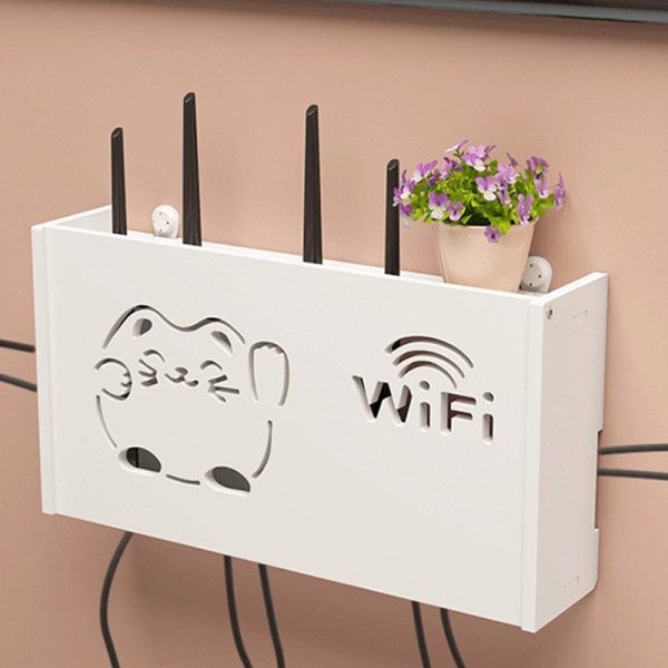 Trådløs Wifi Router Opbevaringsboks Stue Vægmonteret B