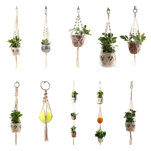 Grydeholder rame Hanger Hanging er Basket Jute Braided Rope Cra as the picutre I