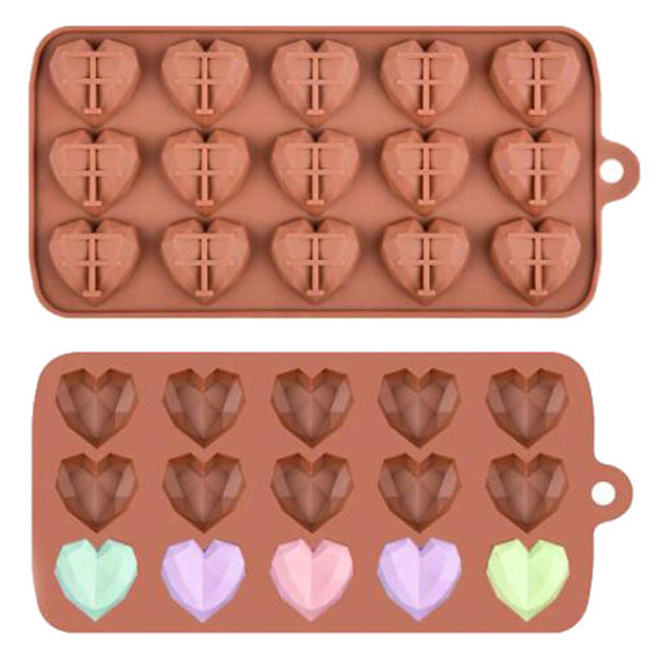 15 hålrum Mini Hjärta Molds Form