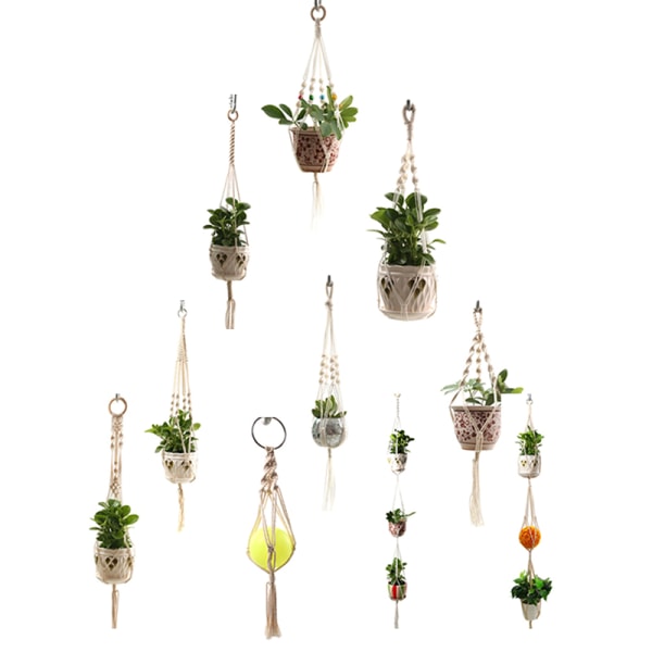 Grydeholder rame Hanger Hanging er Basket Jute Braided Rope Cra as the picutre I