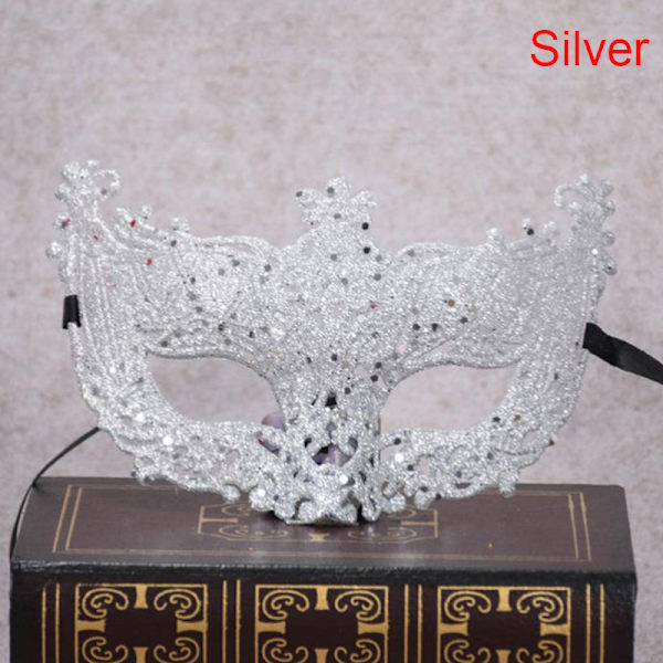 Venetsian seksikäs Golden Fox Mask Masquerade Costume Dance Mask Silver