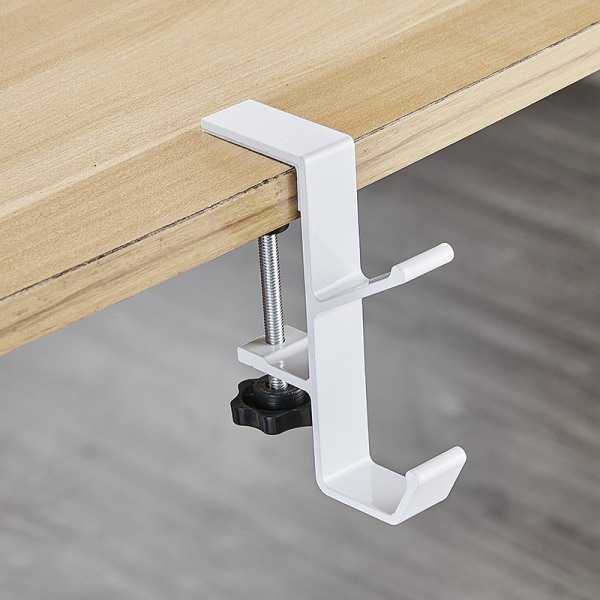 Säädettävä Desk Edge Hook Gaming Headset ripustuskoukku White