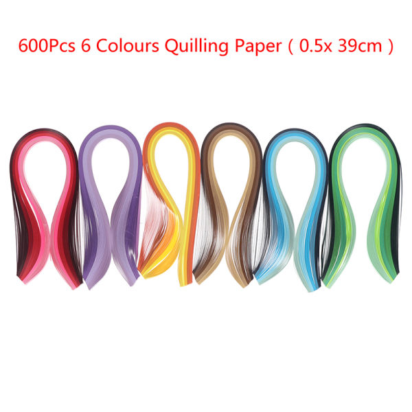 14 st pappersquillingsatser 6 gradientfärger 600 remsor Quilling Multicolor