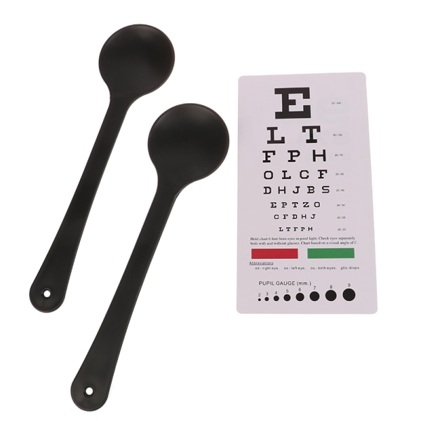 Dubbelsidigt ögondiagram Syntest med ögonskyddande skedar
