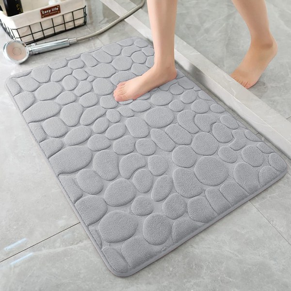 Hjem Brosteinspreget dør Teppedørmatte Light gray