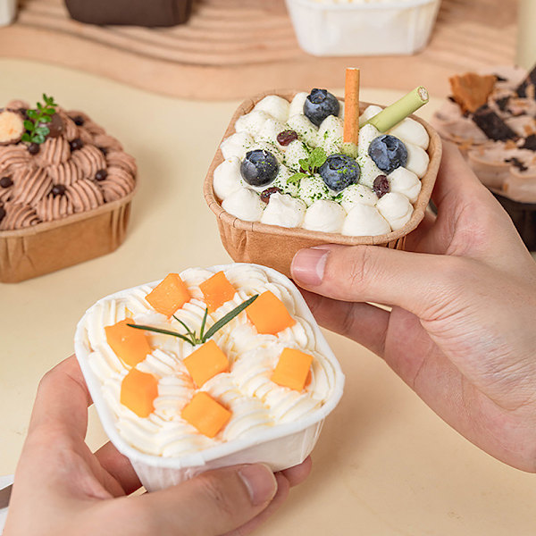 50 kpl / set Kakkumuotti Mold Kakku Muffinssi Cupcake Paperimukit Khaki