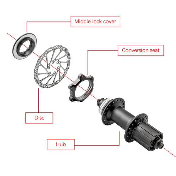 Cykel Centerlock Till 6-håls Adapter Bike Hub Center Lock Conversi red