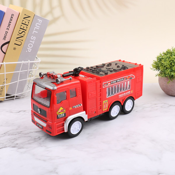 Elektrisk brandbil barnleksak med lampor låter brandbilleksak