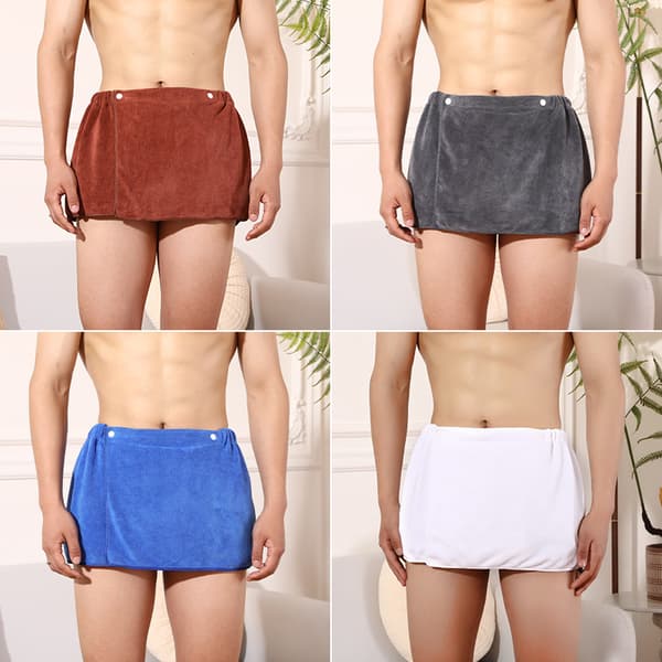 Microfiber Pyjamas Herr Nattkläder Korta handduksbyxor Coffee