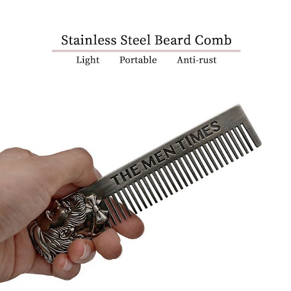 1 Stk Gentelman Barber Styling Metal Kam Værktøj Rustfrit Stål