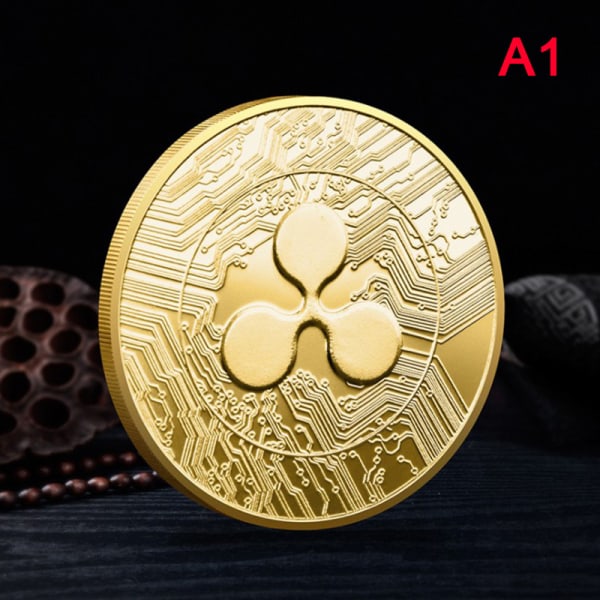 1 Stk Belagt Ripple Coin XRP CRYPTO Minne Ripple XRP Col Gold