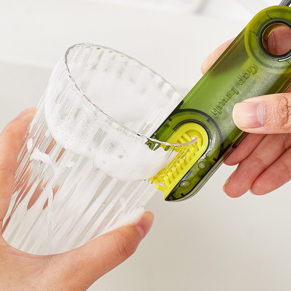 Plastkoppbørste Multifunksjonell U-formet krusbørste Vaskbar Gray