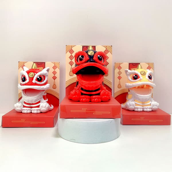 Lucky Dancing Lion Solar Powered Home Decoration Black