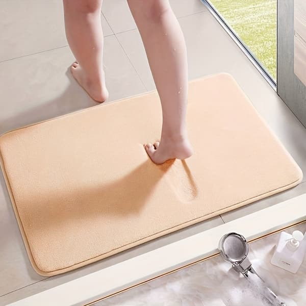 Memory Foam Badetæppe Anti-slip Badeværelsesmåtte Gulvmåtte Black