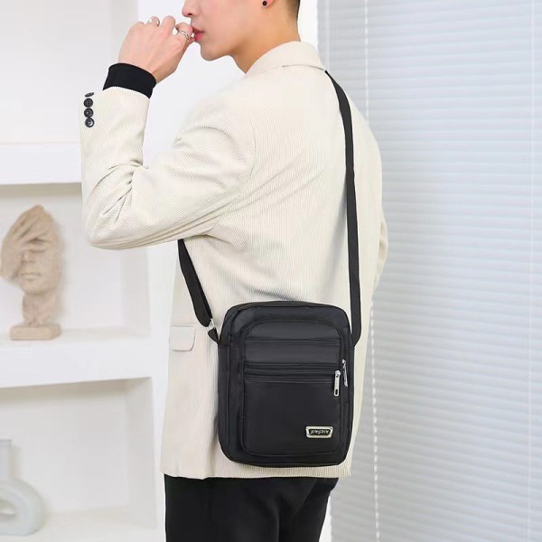 Axelväskor Resor Casual Förvaring Axelväska Messenger Bags Brown 6 zippers