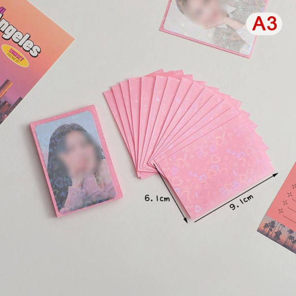 50 kpl Kpop Card Sleeves 61x91mm 20C Heart Bling pidike pink