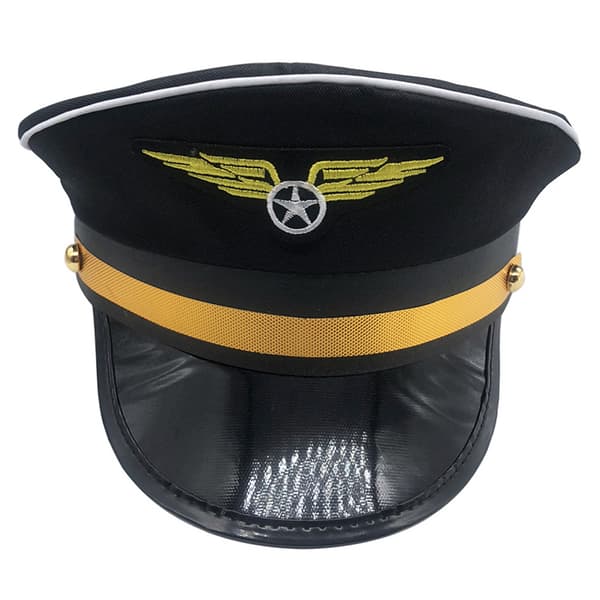 Cap Captain Hats Festdräkt Kaptener Flight Hat Black