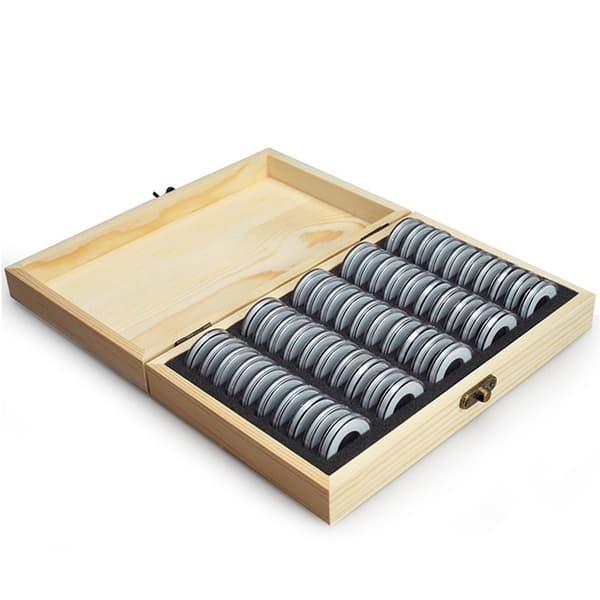50 st Myntförvaringslåda med Justerbar Pad Antioxid 21.5cm