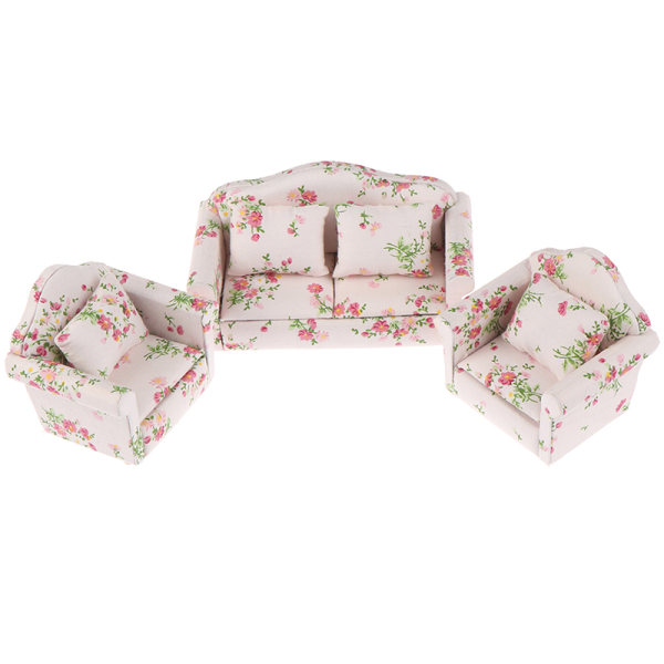 3st Dollhouse Miniatyr Trä Soffkuddar Kit