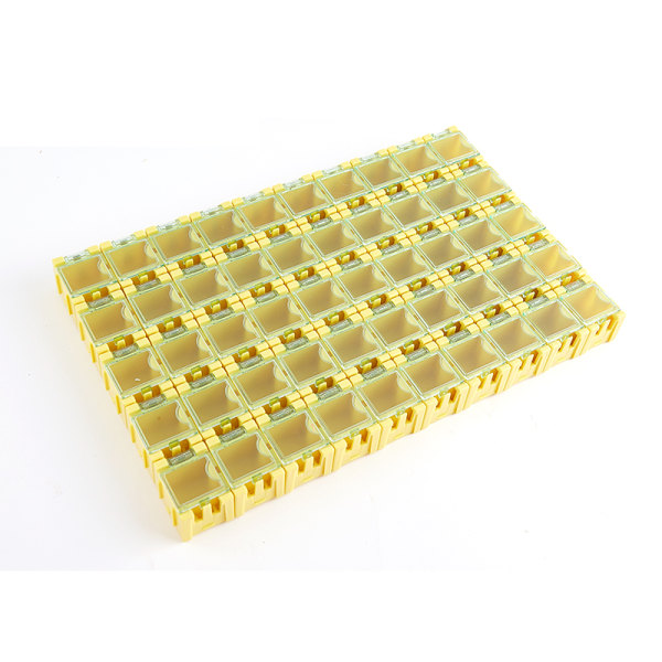 50 stk/sett Elektronisk komponentbeholder Mini Oppbevaringsbokser sett Yellow