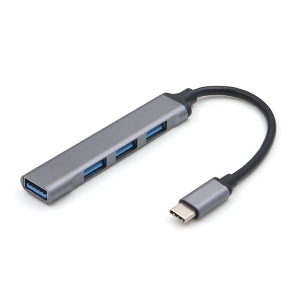 USB Splitter 4 Port USB 3.0 Hub Expander USB Adapter Gray TYPE C