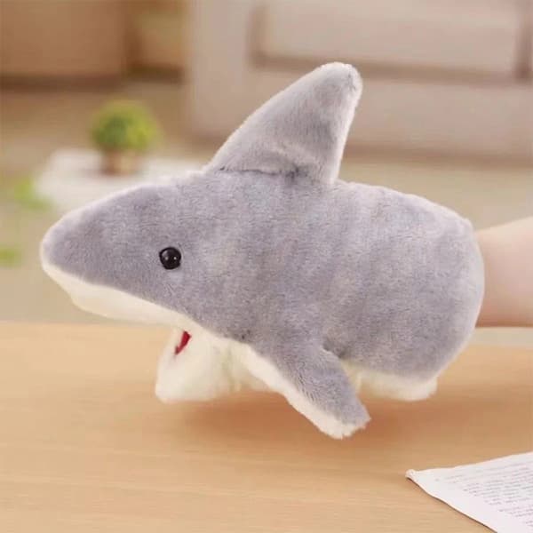 22cm e Liten Haj Handdocka Handskar Plyschleksaker Djur Hand P Gray