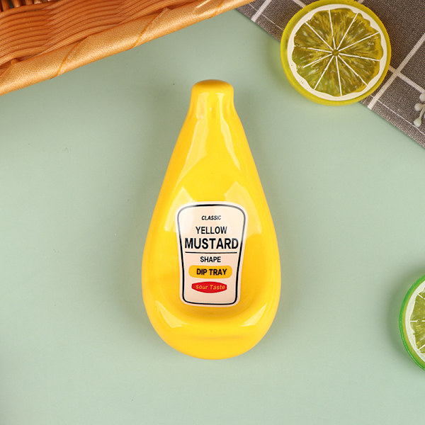 1 Stk Krydderi Fad Sojasovs Tallerken Keramisk Skive Yellow