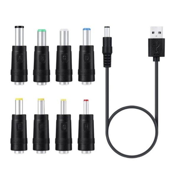 8 in1 5 V USB DC 5,5 x 2,1 mm ~ 6,3 mm pistoke