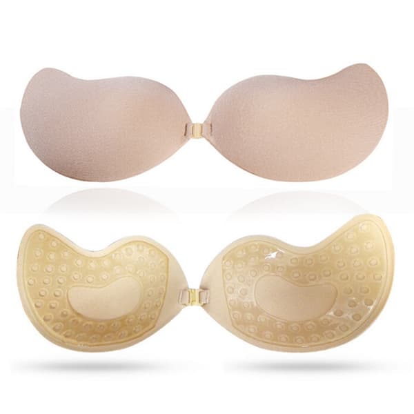 Stroppløs silikon Push Up Invisible BH Selvklebende Plus Siz Black B