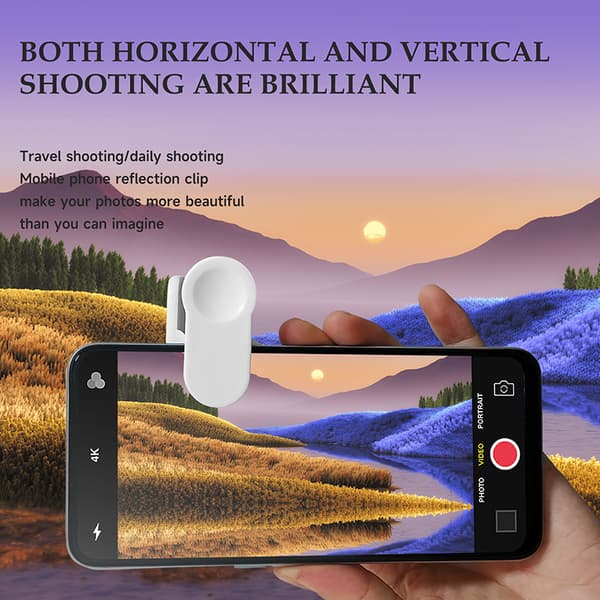 Smartphone Camera Mirror Reflection Clip Kit Black