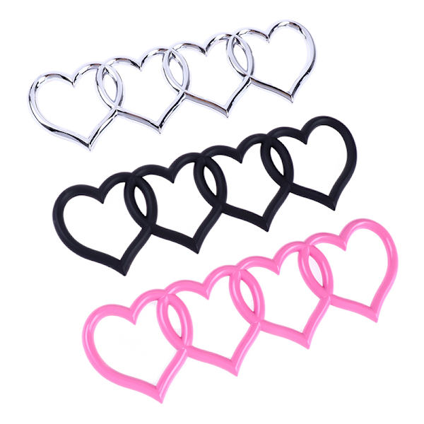 Love Heart Logo Bakre Trunk Tail Label Badge Bil-klistremerke pink