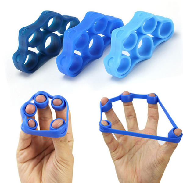 Hånd Finger Grip Strength Trainer Modstandsbånd Spændingsøvelse Blue