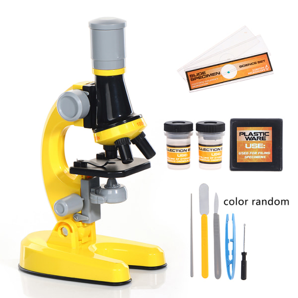 Barn Biologisk Mikroskop Mikroskop Med LED Kit Lab equi Yellow 79ff |  Yellow | Fyndiq