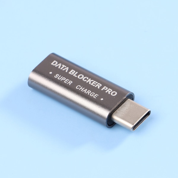 1 PC USB Type-C Data Blocker Juice Jacking Gray