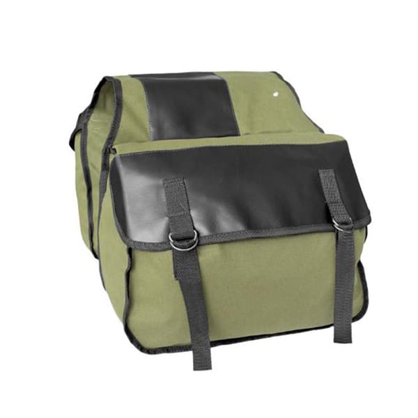 Motorcykel Touring Saddle Bag Touring Saddle Canvas Bagage Green