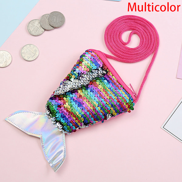 Mermaid Tail Paljetit Kolikko Kukkaro Tyttöjen Lompakko Laukut Rahapidike Multicolor
