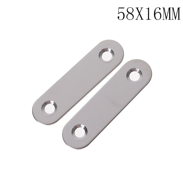 2 Stk Hjørnebeslag i rustfrit stål Lige fladt beslag til 56X16MM
