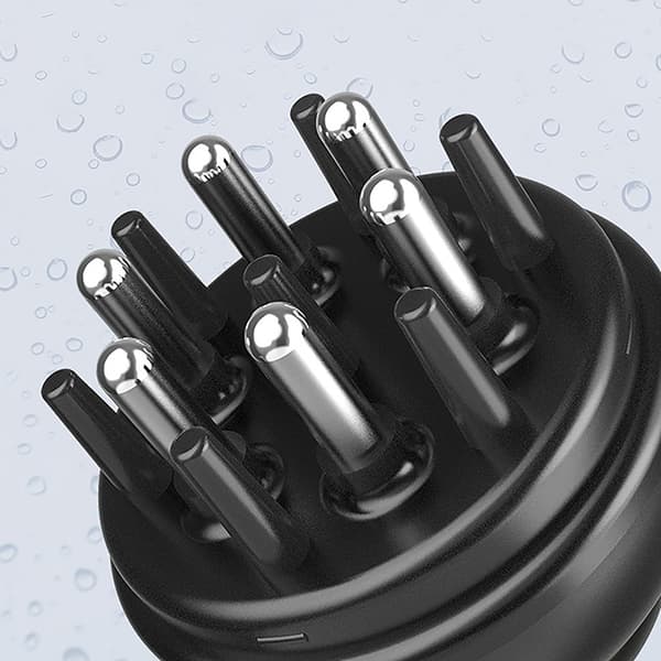 6- Hovedbundsapplikator flydende kam hovedmassager Black