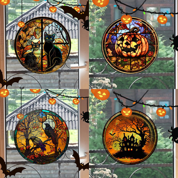Halloween-koriste Halloween-ikkunan staattiset tarrat A3