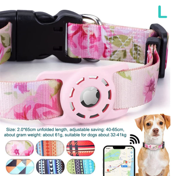 AirTag kaulus säädettävä Puppy Kitten kaulakoru kaulus Pink L