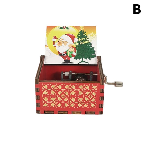 R d Merry Christmas Theme Music Box med tr handvev B 491c B Fyndiq