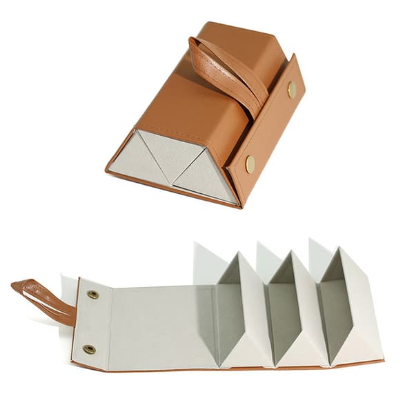 1 stk. 2/3/4/5/6 rum Sammenfoldelig brilleholder Opbevaringsboks Solbriller Khaki2